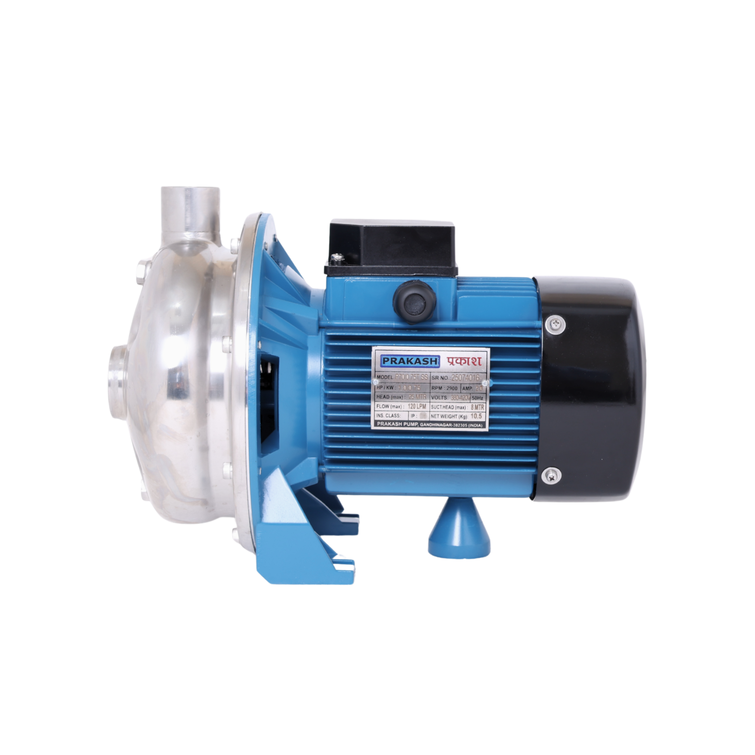 Prakash 1.0 HP Centrifugal Stainless Steel Pump P70/0.75T SS316