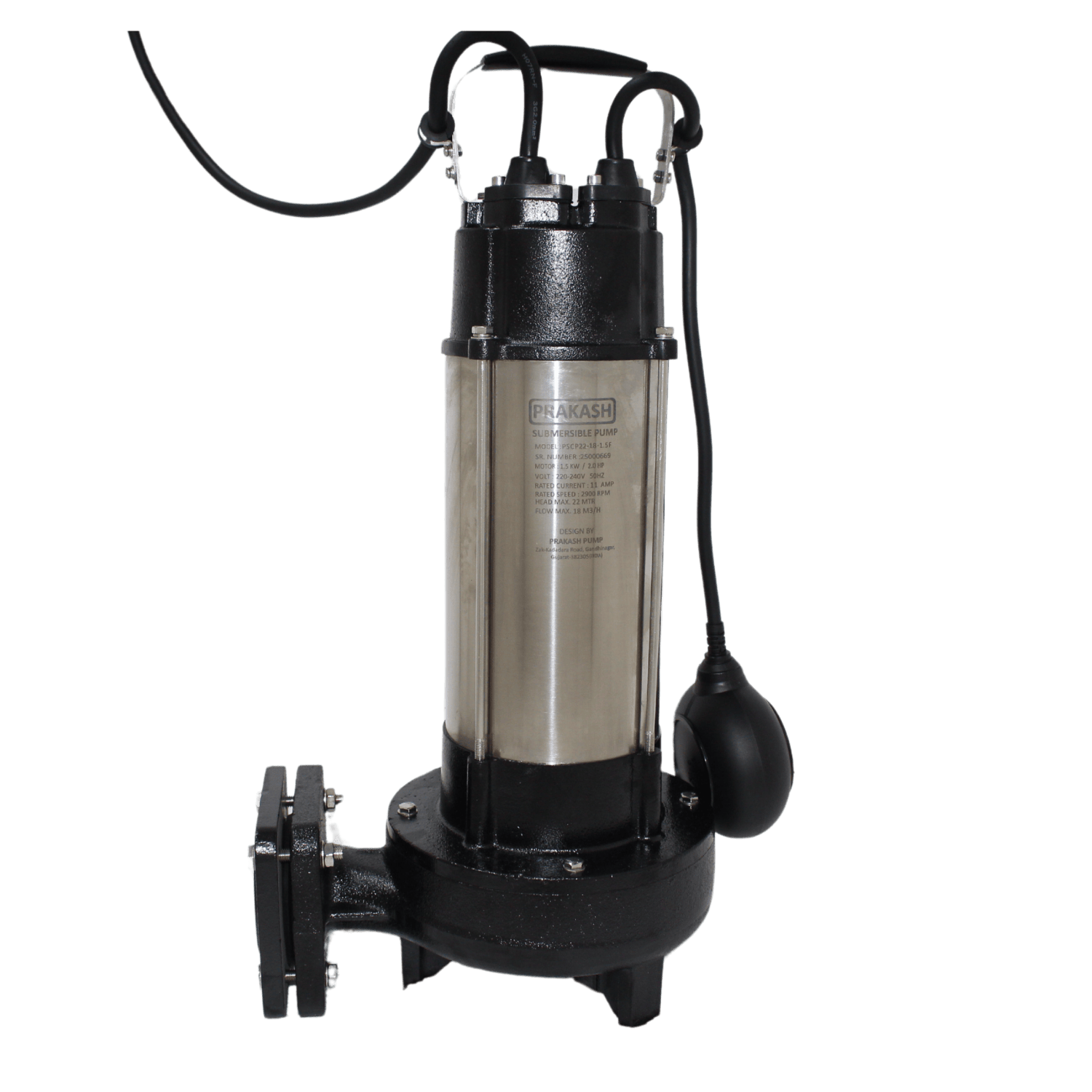 Prakash 2 HP Sewage Cutter Pump PSCP22-18-1.5F
