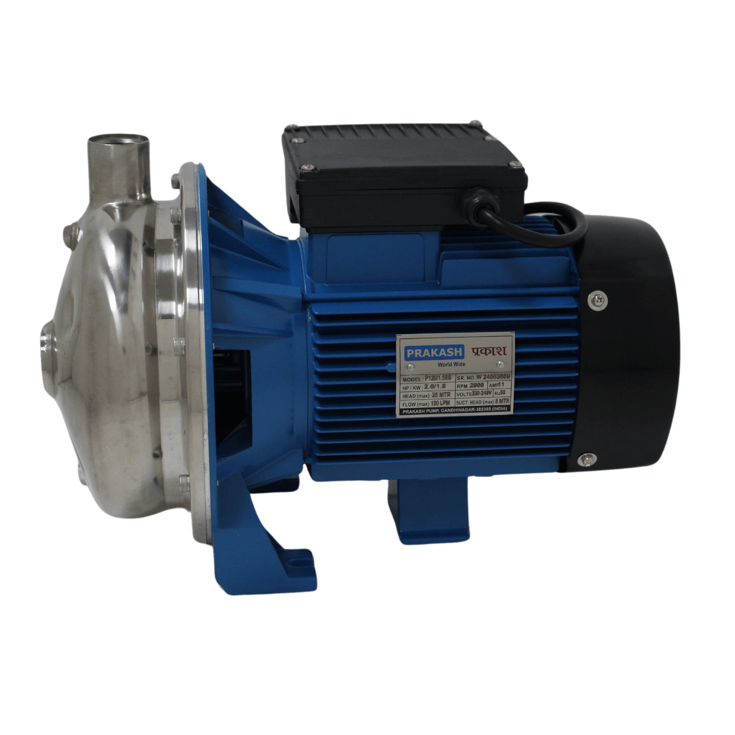 Prakash 1.0 HP SS Centrifugal Pump P120/0.75