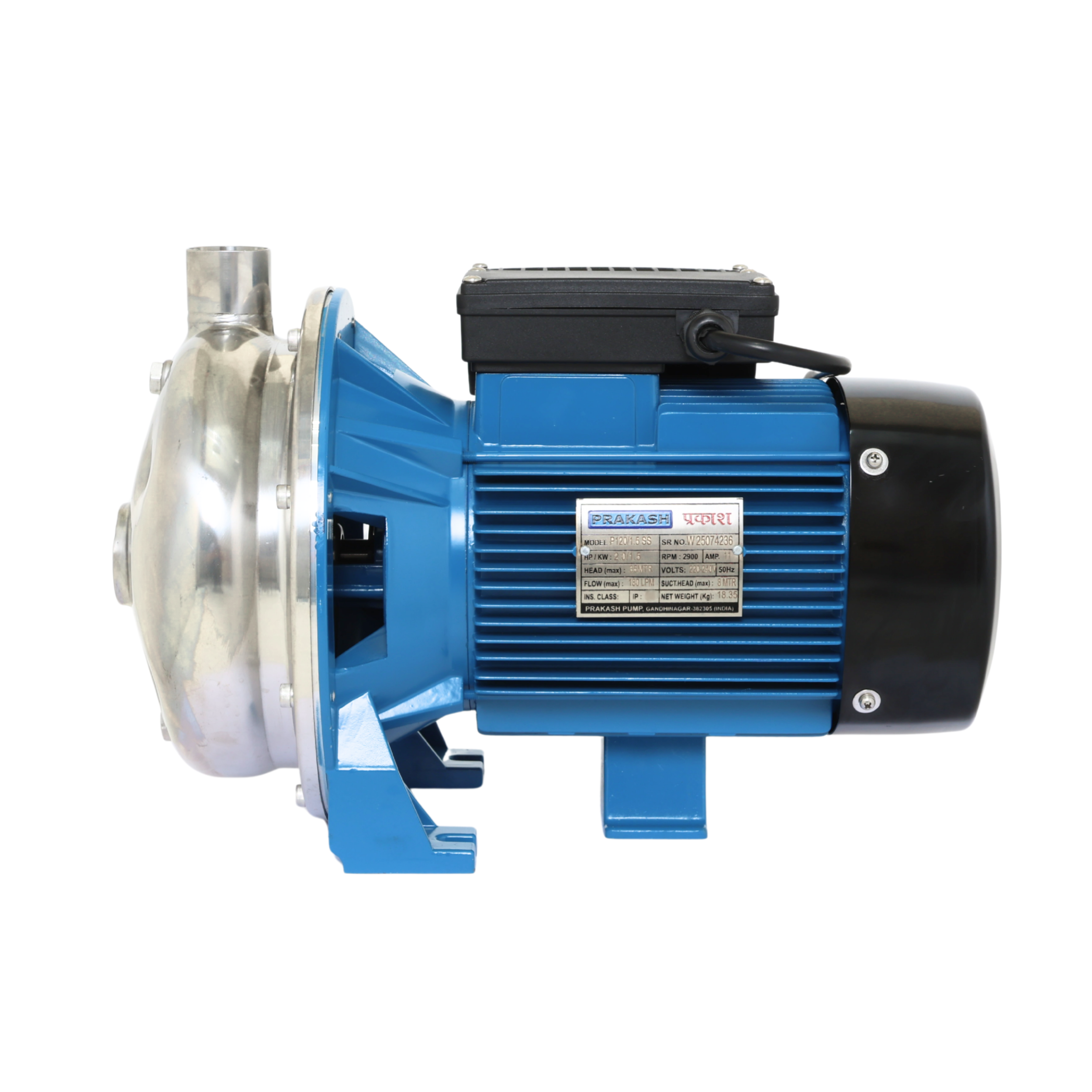 Prakash 2.0 HP Centrifugal Stainless Steel Pump P120/1.5 SS316